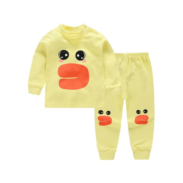 Toddler Baby Boys Girls Long Sleeve Cartoon Tops+Pants Pajamas Sleepwear Outfits